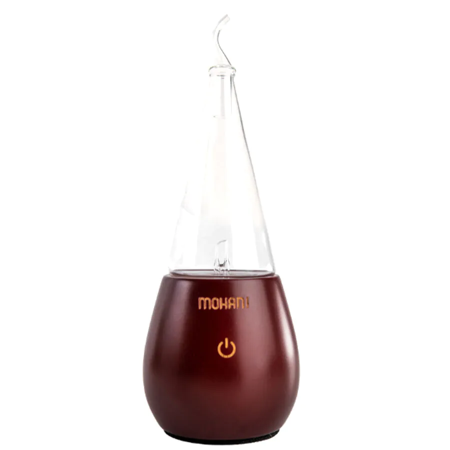 Mohani tamni drveni konus - nebulizator-difuzor (tamno drvo, stakleni konus)