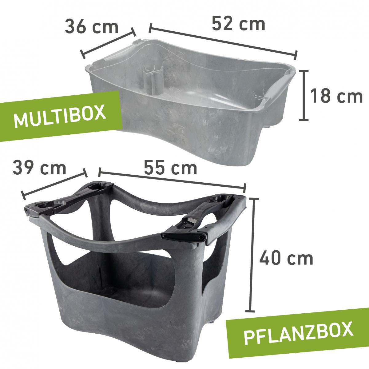 Windhager U-greeny Pflanzbox Dunkelgrau Stein