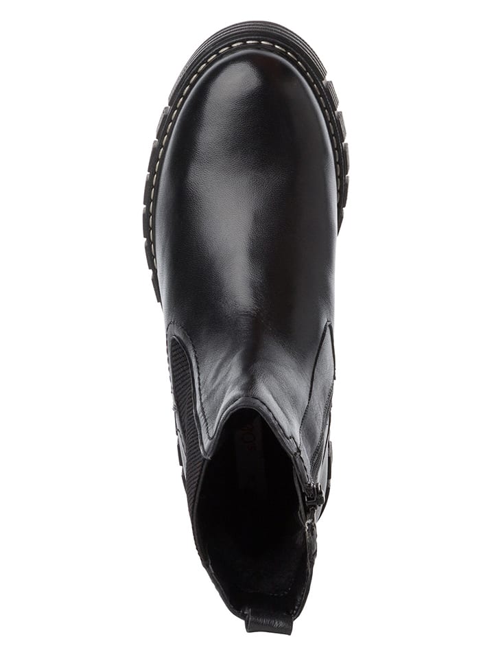 s.Oliver Leder-Boots in Schwarz günstig kaufen