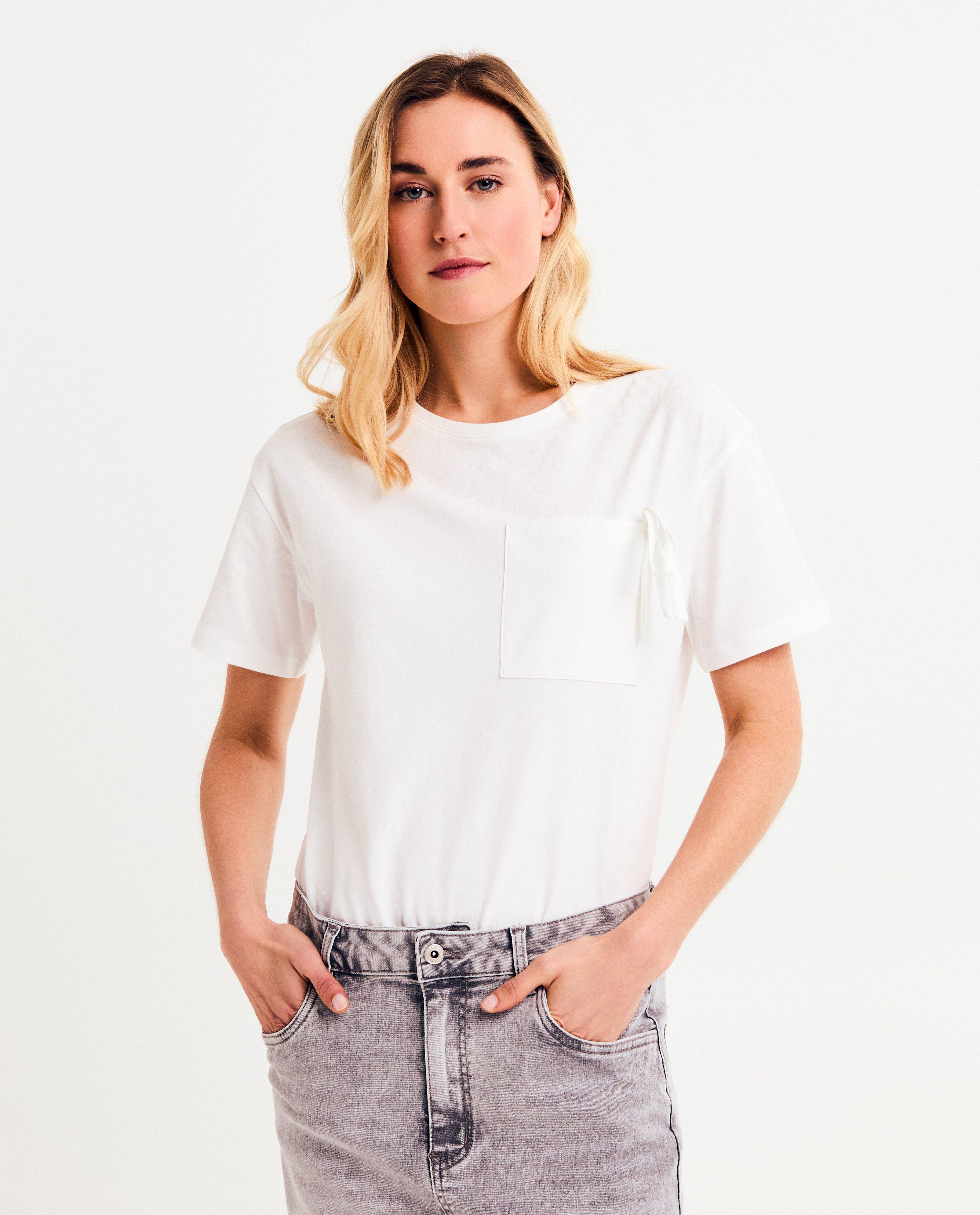 Tricou Sora Wit cu imprimeu alb