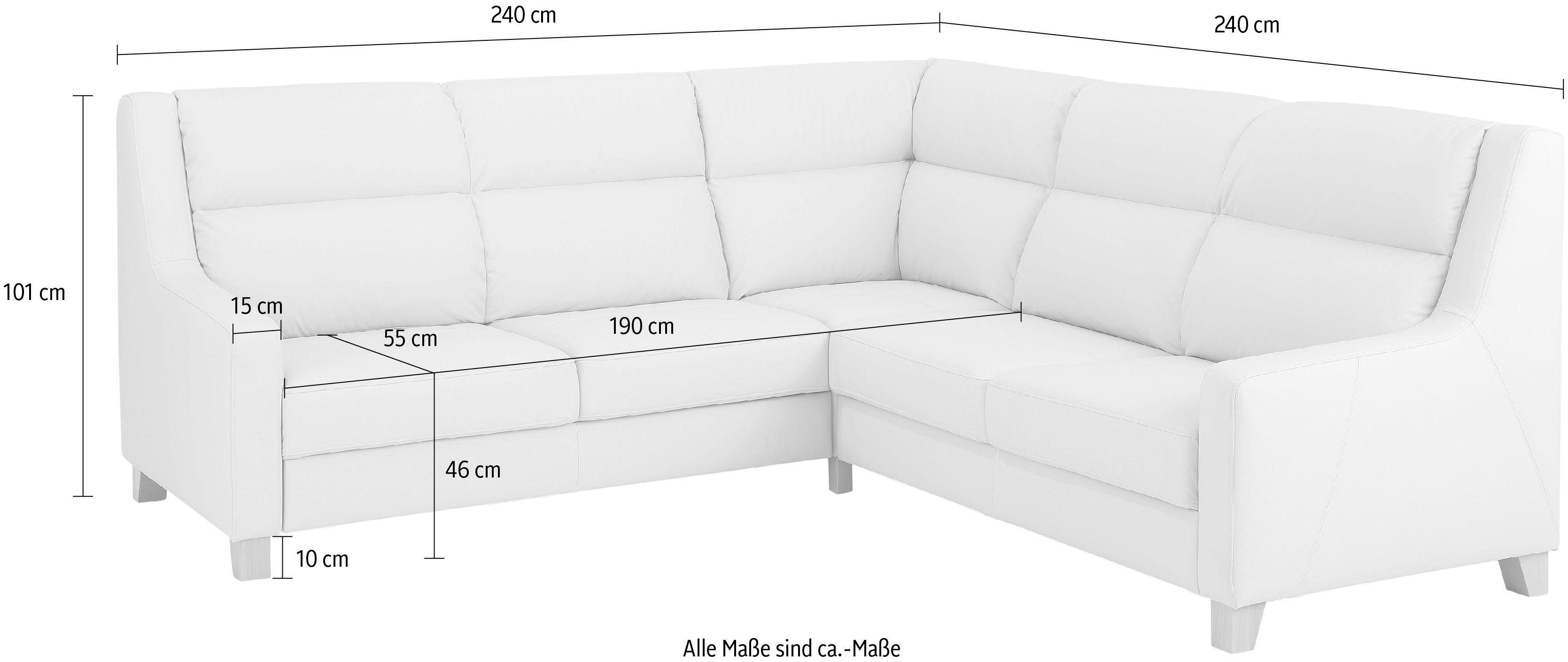 Home affaire Ecksofa Alrik, gleichschenklige Polsterecke, mit Schlaffunktion und Bettkasten