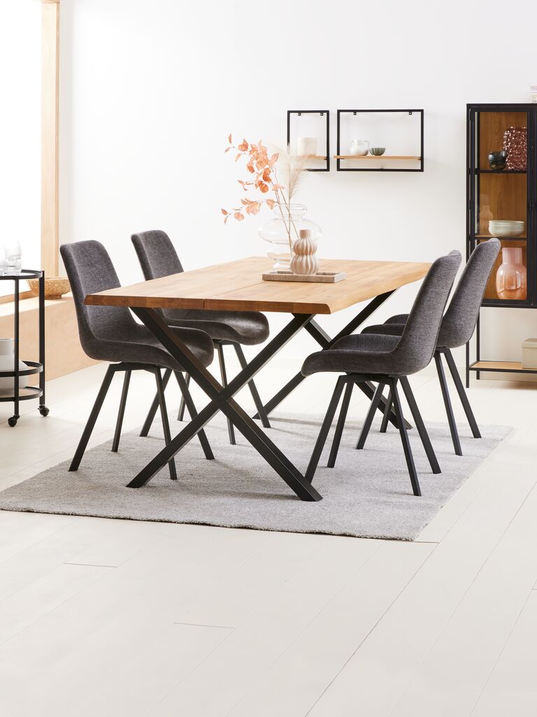 ROSLEV ROSLEV spisebord 95x200 natur eik/sort