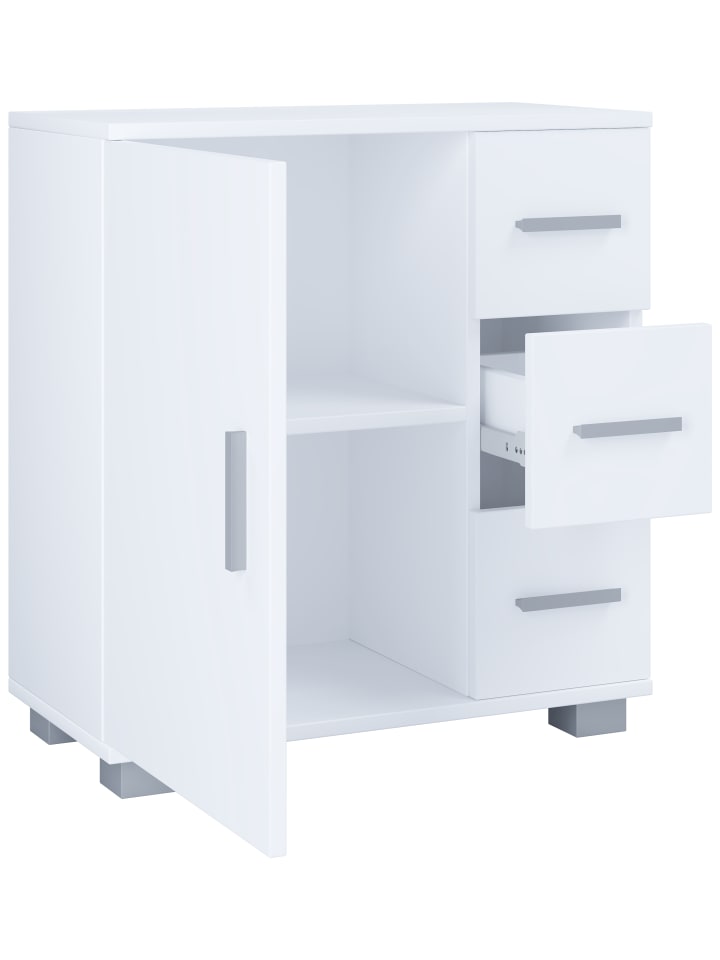 VCM  Holz Badmöbel Midischrank Bad Schublade Zalo in Weiß günstig kaufen onesize