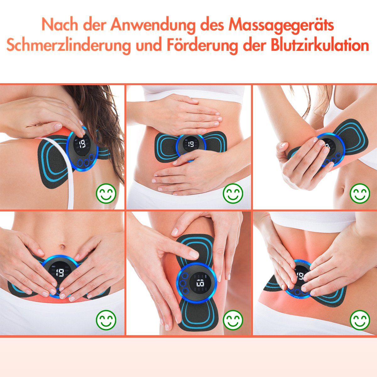 7Magic EMS-Gerät EMS Trainingsgerät mit 8 Modi & 19 Intensitäten, Wireless Nackenmassagegerät, Massagegerät für Nacken Rücken Schulter