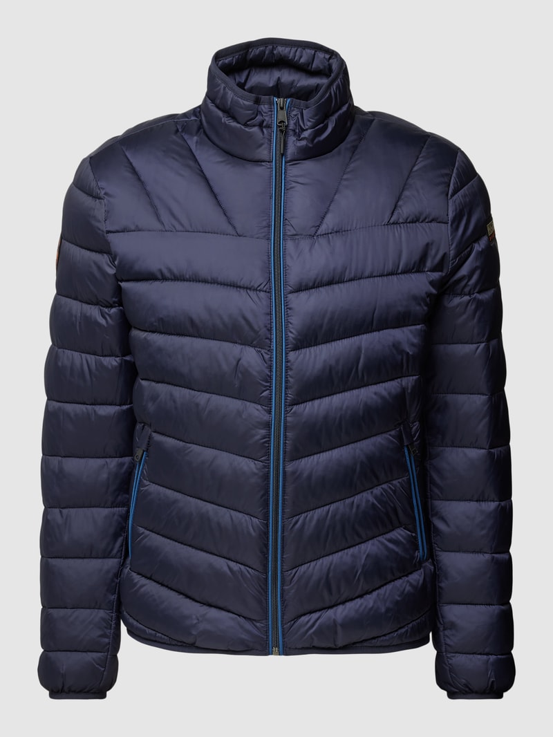Steppjacke mit Stehkragen Modell 'AERONS' in marineblau