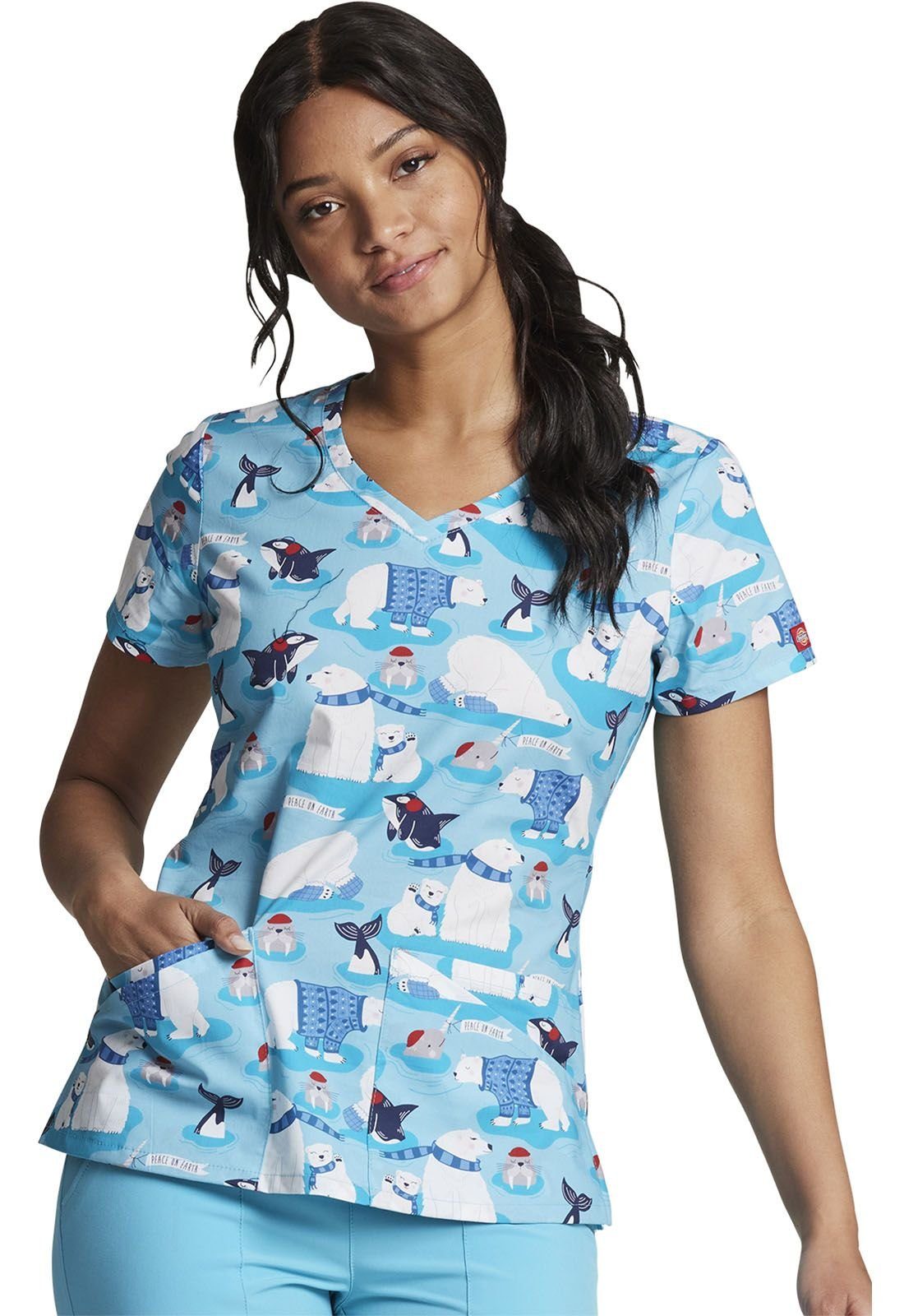 Dickies Funktionsbluse bunt bedruckter Damen Kasack 