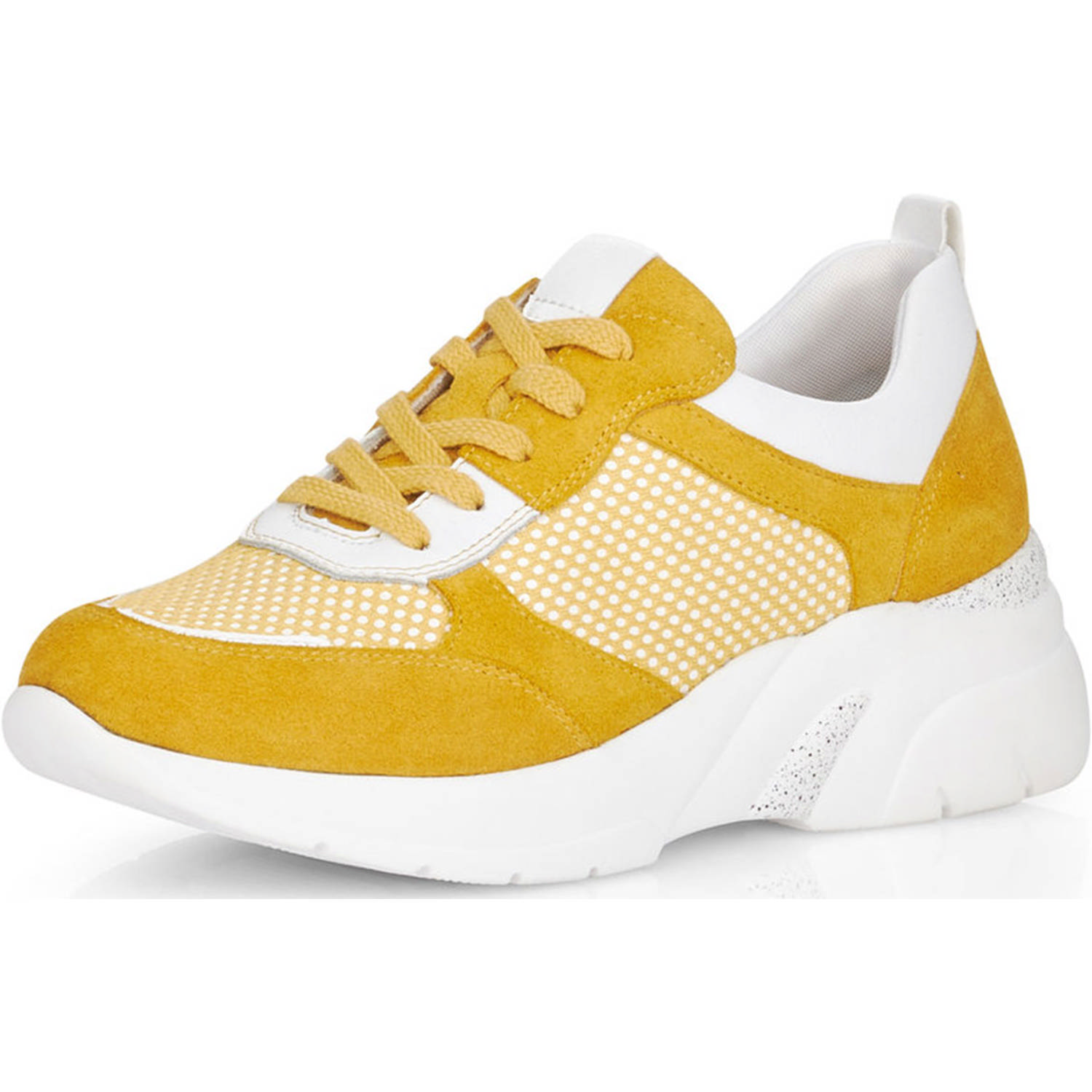 Remonte D4100, Sneakers Low, Damen, Gelb (Gelb/Bianco)