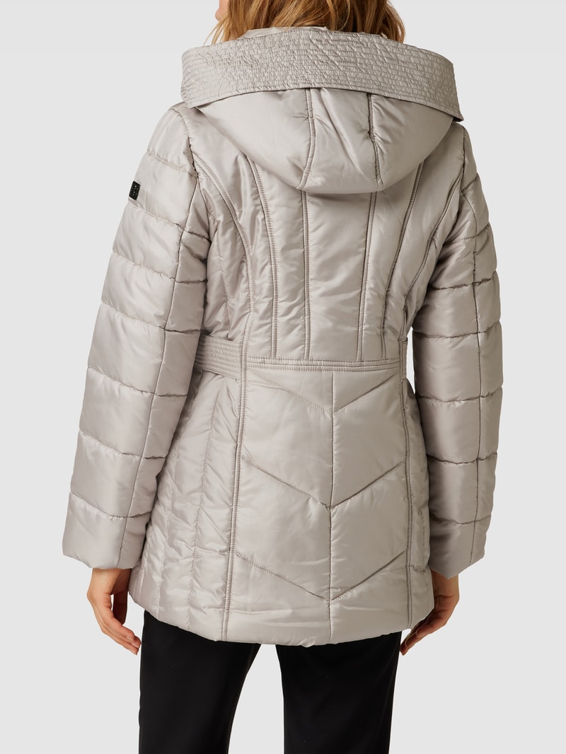 Steppjacke mit Taillengürtel in hellgrau