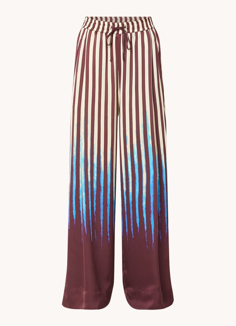 Essentiel Antwerp  Gum high waist wide fit palazzo broek met streepprint