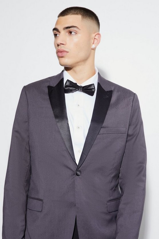 Einreihige Skinny Smoking-Anzugjacke