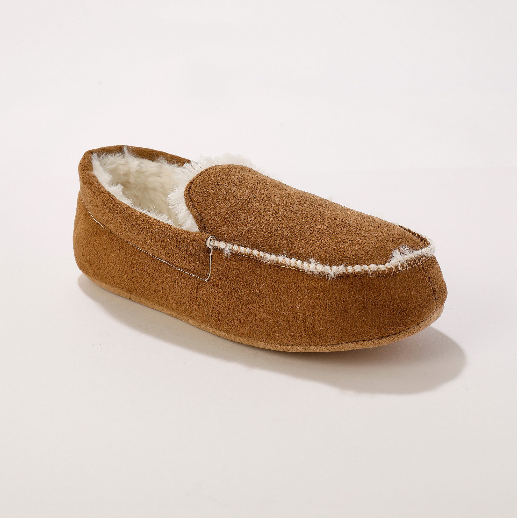 Pantoufles fourrées style mocassin
