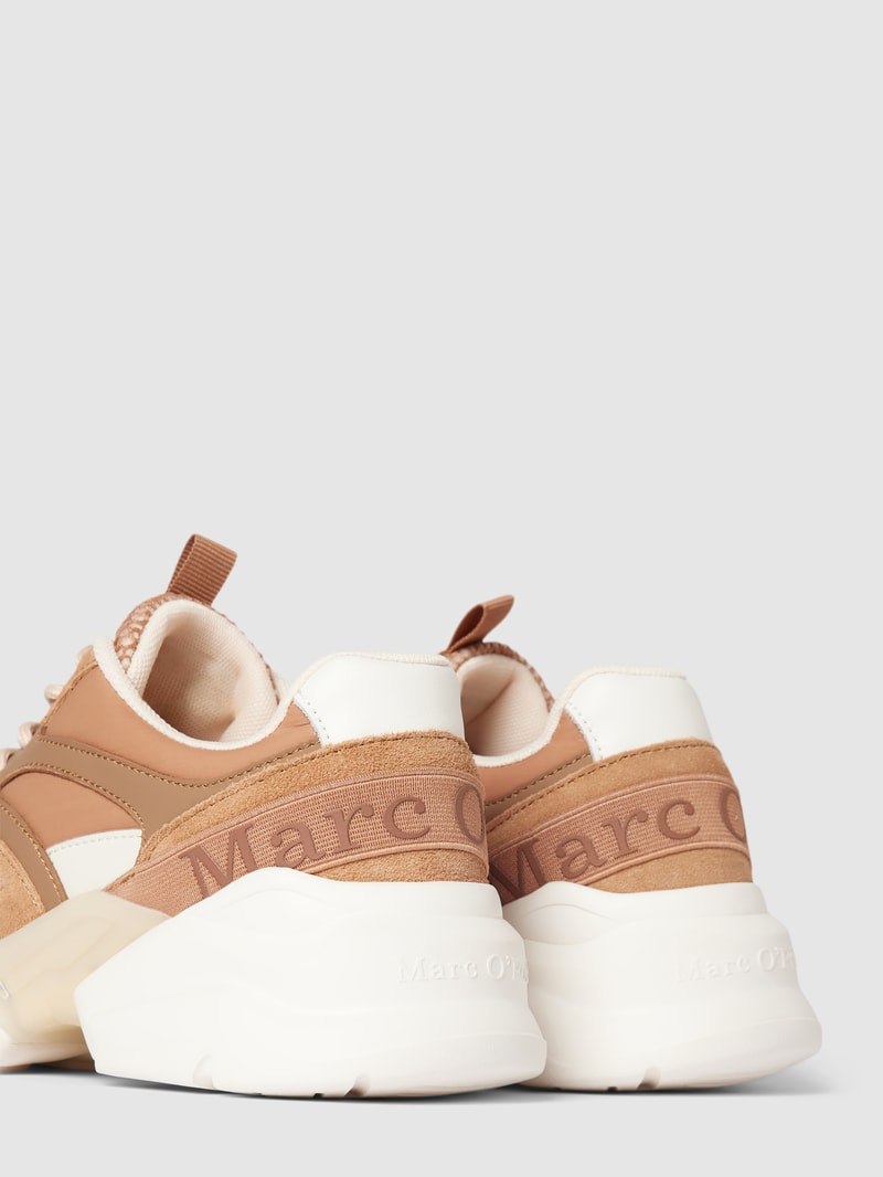 Sneaker mit tonalem Besatz Modell 'Julia' in hellbraun
