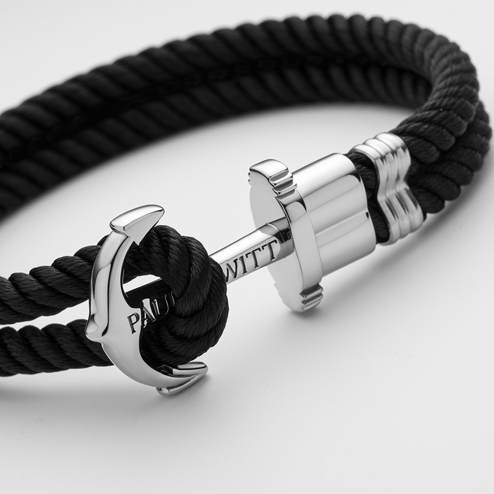Paul Hewitt Bracelet Acier inoxydable recylé, Perlon/nylon argent Bracelet