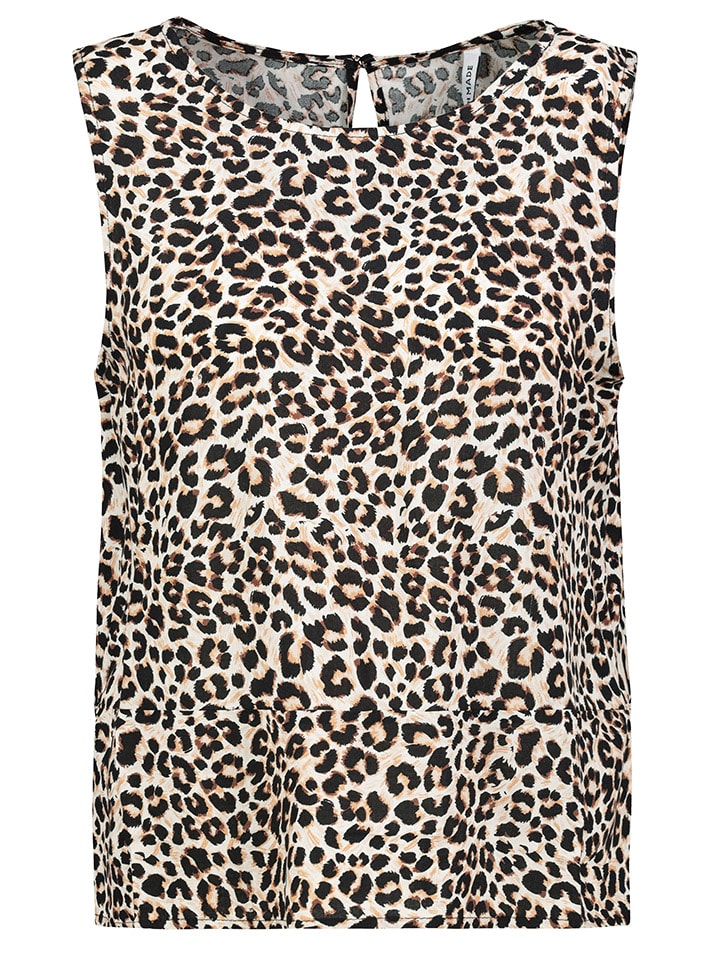 Fresh Made Blusentop in Weiß/ Hellbraun/ Schwarz günstig kaufen