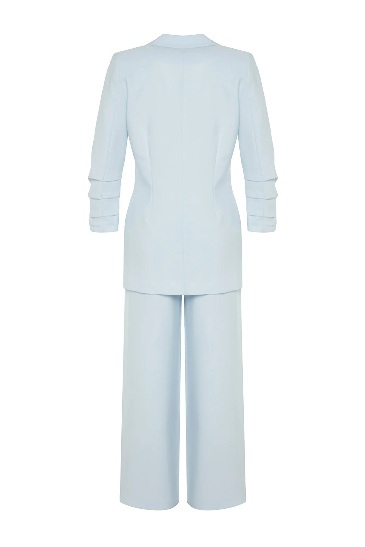 Trendyol Modest  Set aus Jacke und Hose aus Krepp mit blauen Perlen und gewebtem Unterteil und Oberteil TCTSS24US00011