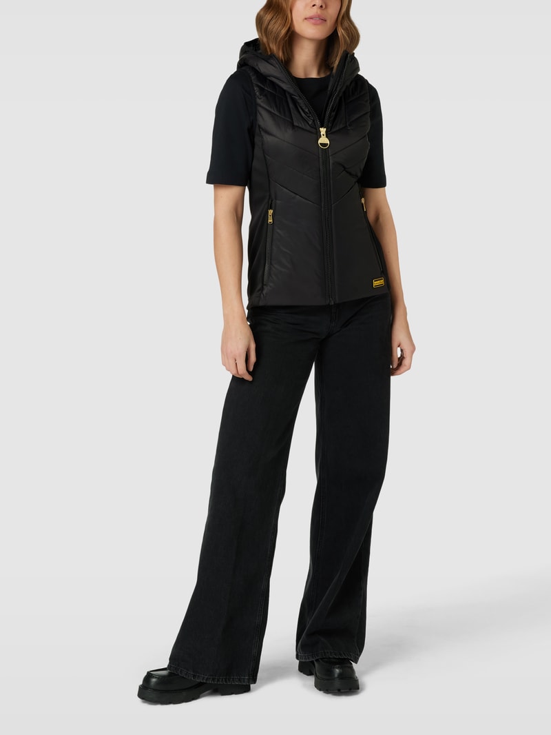 Weste mit Label-Details Modell 'Lando' in schwarz
