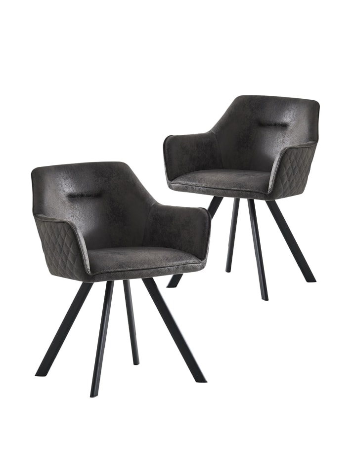B&D Home 3-tlg. Set: Sitzgruppe Jana in Anthrazit günstig kaufen onesize