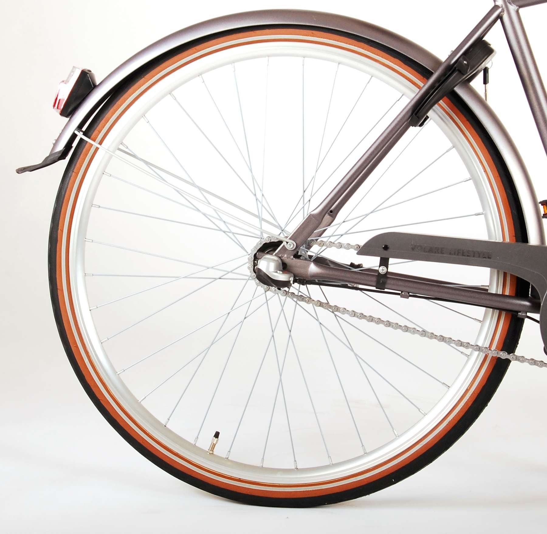 Volare Urbanbike Lifestyle Herrenfahrrad - 48 Zentimeter - Grau - Rücktrittbremse, 3 Gang Shimano Nexus 3 Gang Schaltwerk, bis 115 kg, Alter:12+, Aluminiumfelgen, 28 Zoll