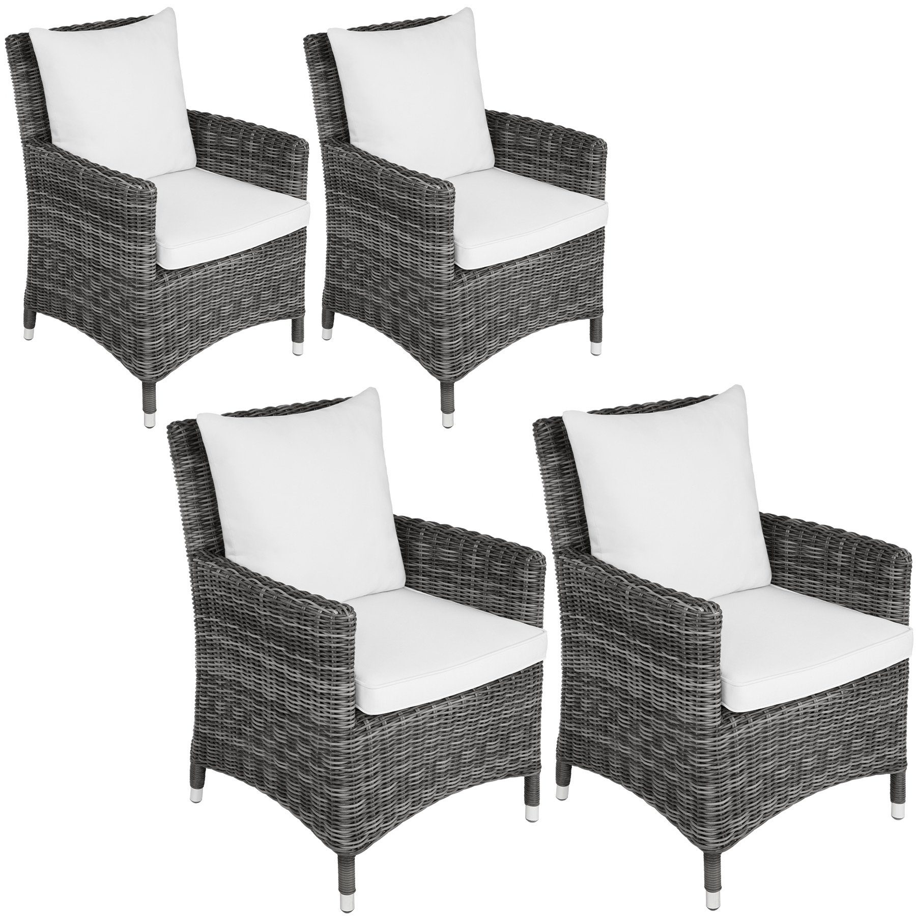 tectake Rattanstuhl Sanremo (4er, 4 St), Schmutzabweisend