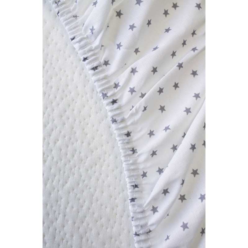 Drap housse Coton Bio motifs Etoiles - Berceau/landau