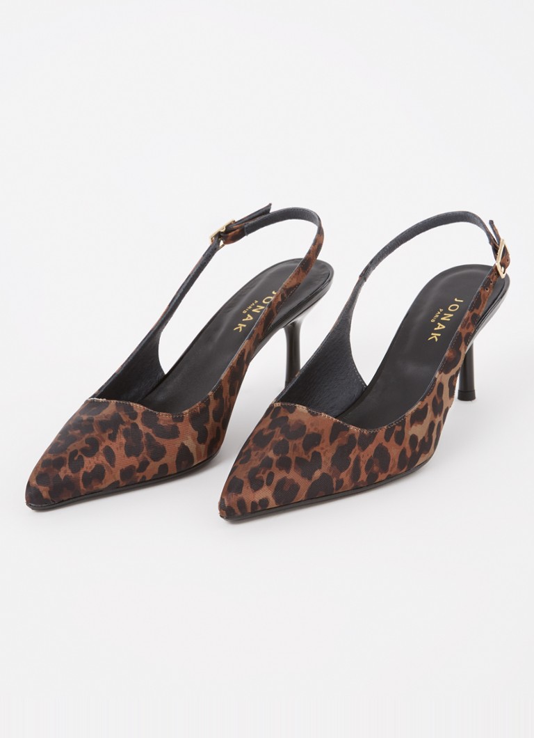 Jonak Diamantus slingback with leopard print