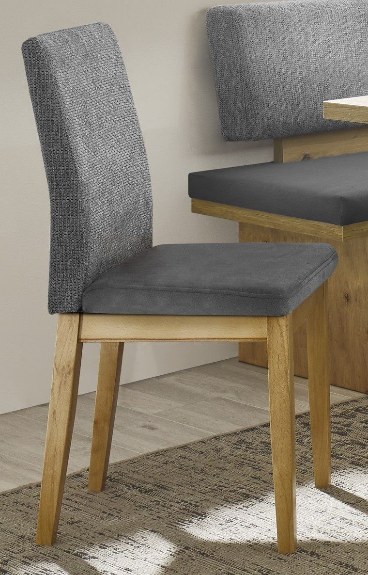 Stolebaenk Eckbankgruppe Manduria MAMAFA Links Artisan 197, (Eckbank Set, 1xEckbank, 1xTisch, 2x Stuhl), Rücken der Eckbank echt bezogen