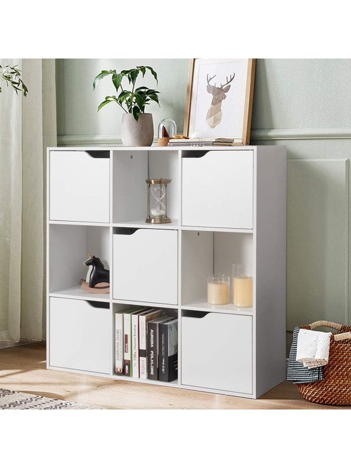 COSTWAY Bücherregal 9 Fächer in Weiß günstig kaufen onesize