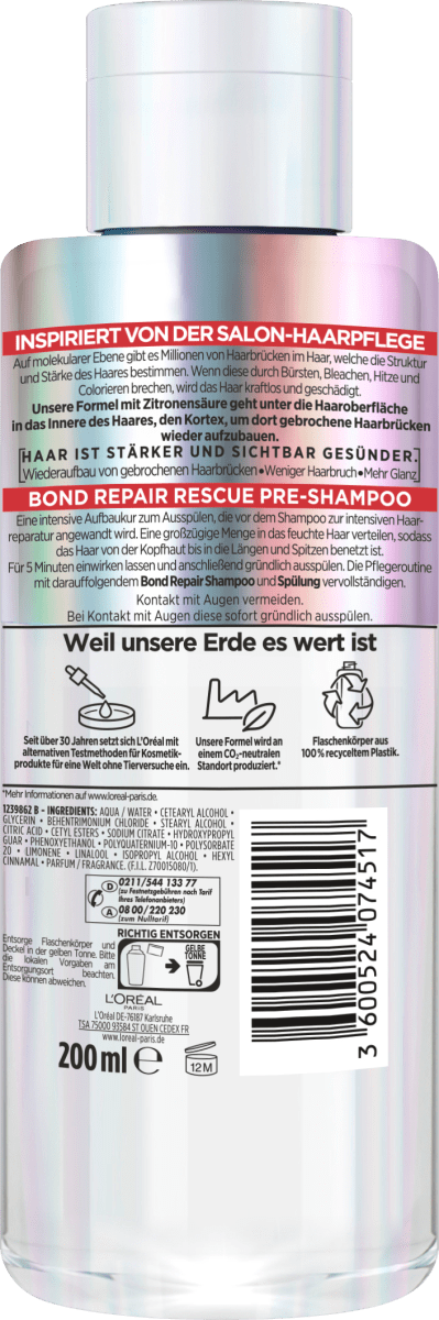 Pre-Shampoo Bond Repair Anti-Haarschäden, 200 ml