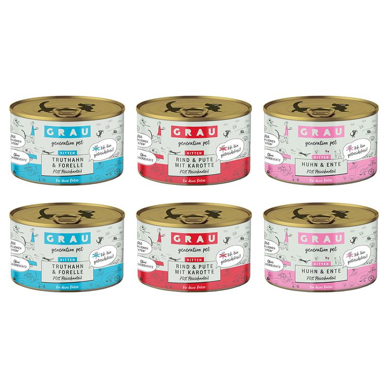 Sparpaket GRAU Kitten Getreidefrei 12 x 200 g