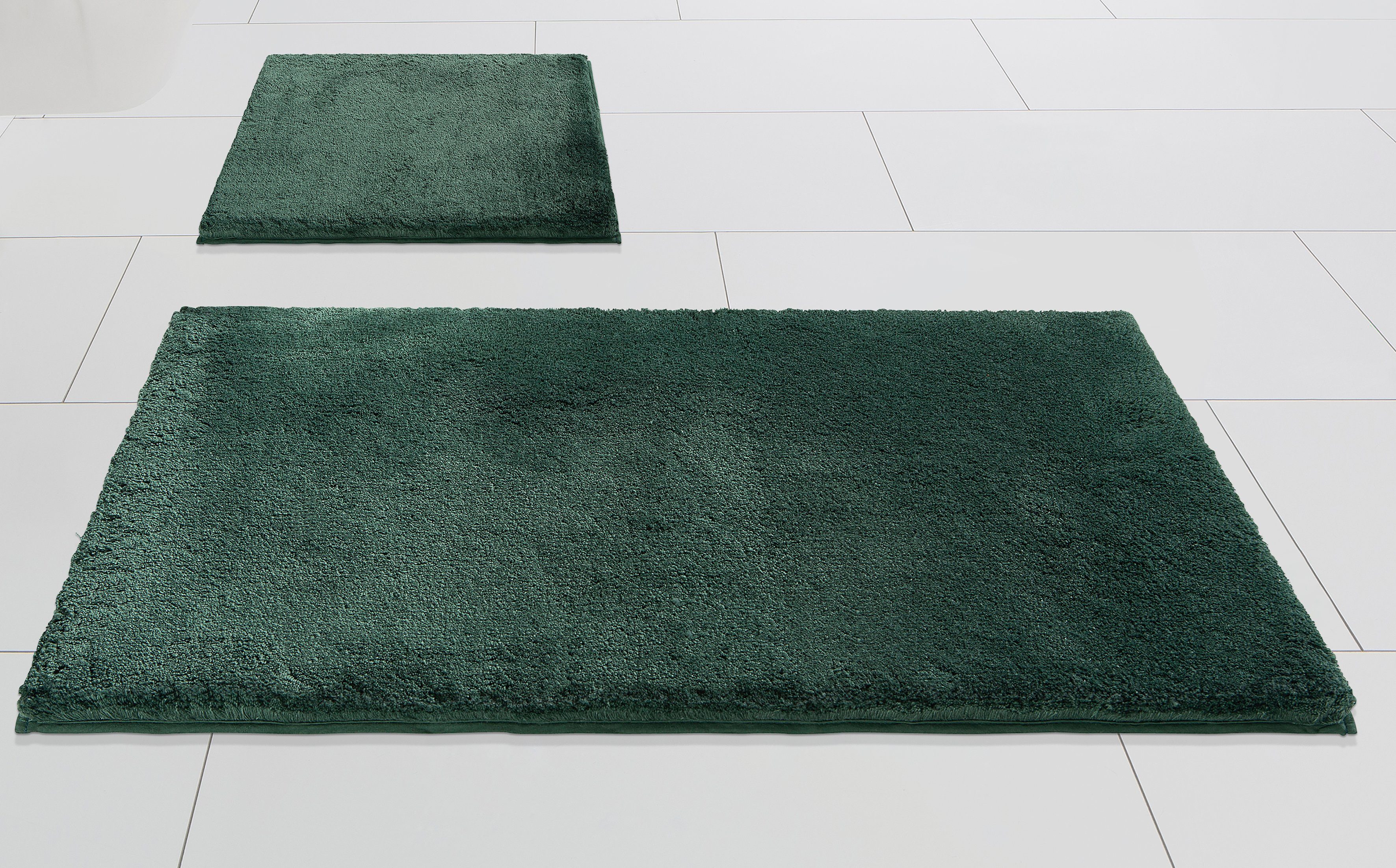 Badematte Cloudy Kleine Wolke, Höhe 24 mm, rutschhemmend beschichtet, fußbodenheizungsgeeignet, Polyester, rechteckig, Badteppich, Uni-Farben, besonders weiche Haptik, waschbar