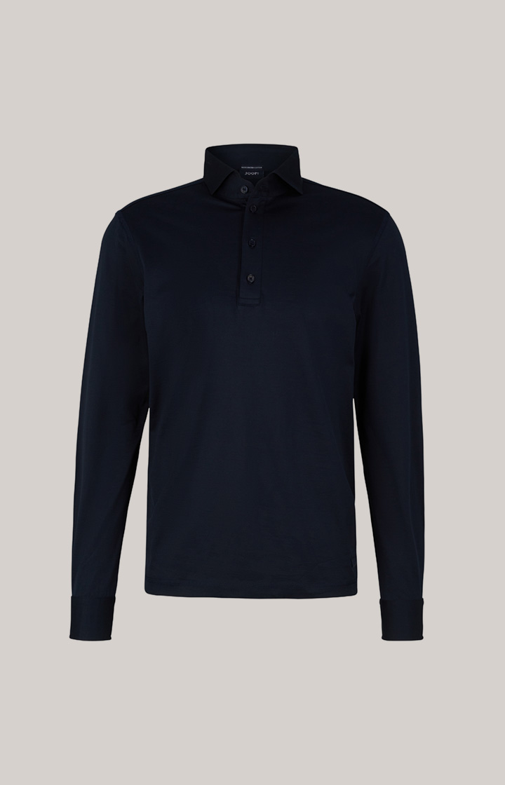 Langarm-Poloshirt Baldwin in Dunkelblau