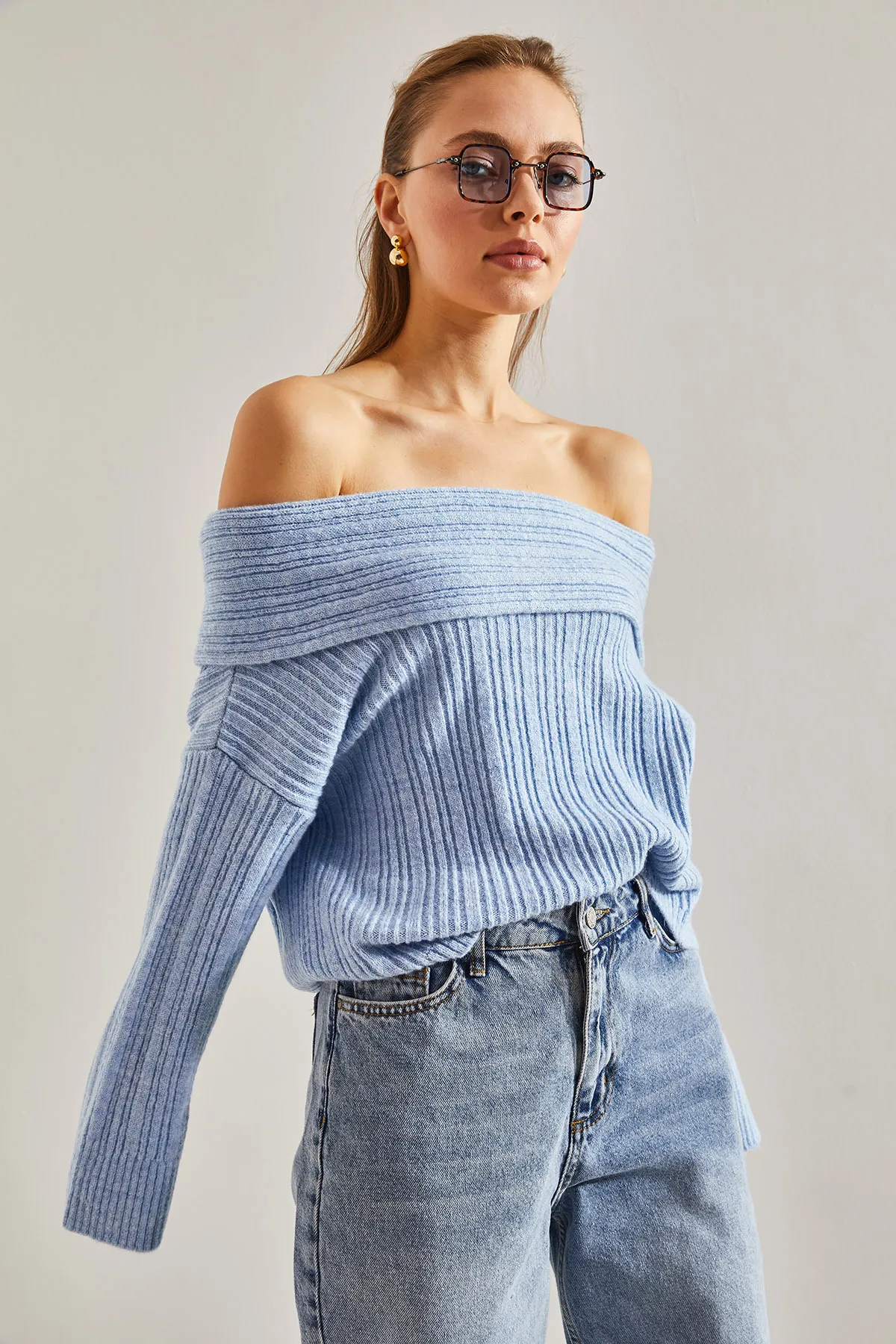 Bianco Lucci  Damenpullover mit Rüschenkragen
