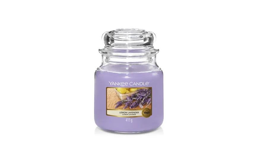 Yankee Candle Mittelgroße Kerze im Glas Lemon Lavender violett