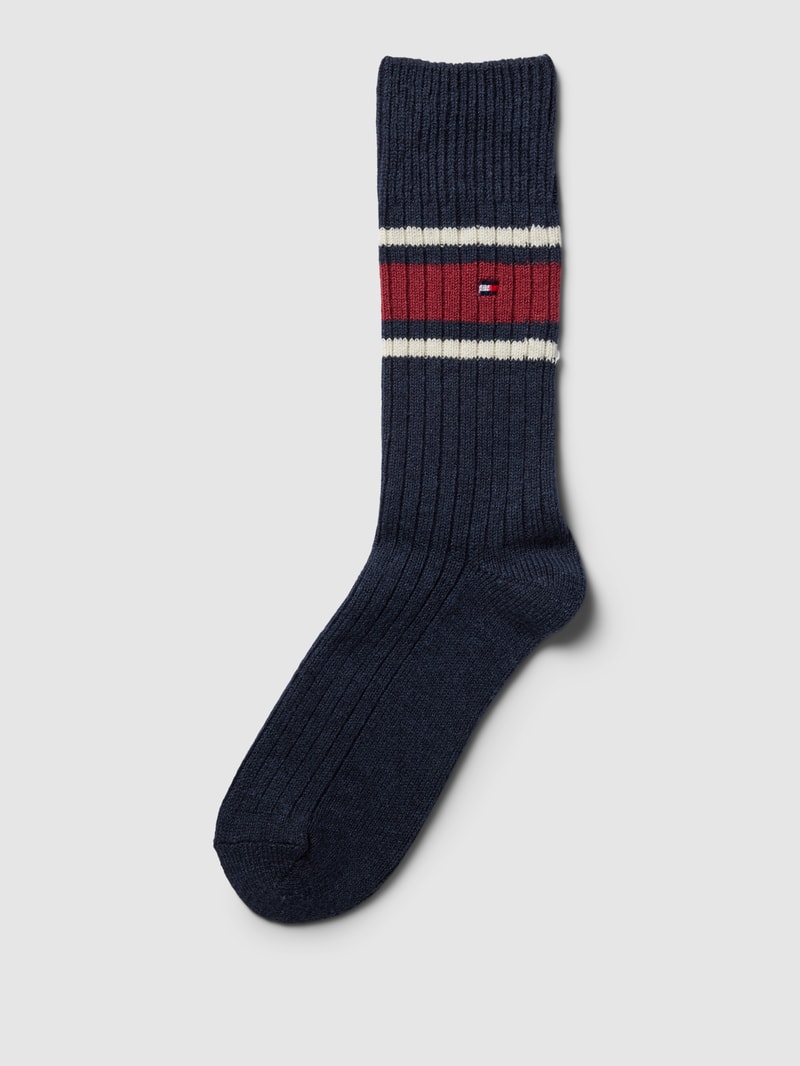 Socken mit Label-Stitching in dunkelblau