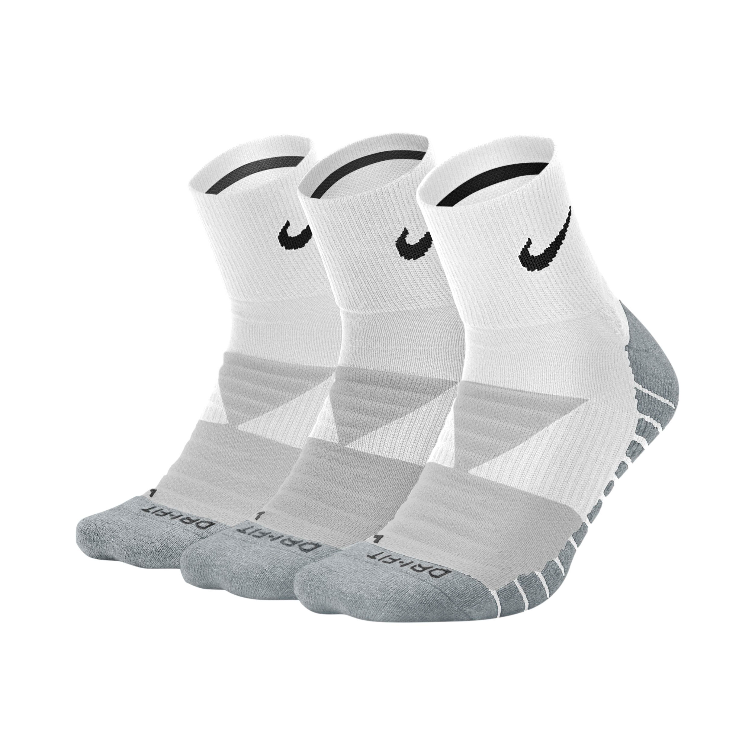 Dry Cushion Quarter Sportsocken 3er Pack - Weiß, Grau