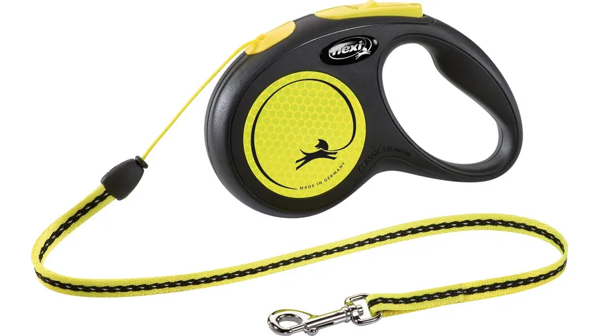 flexi Seil-Leine New Neon schwarz/neongelb S 5 m Hundezubehör