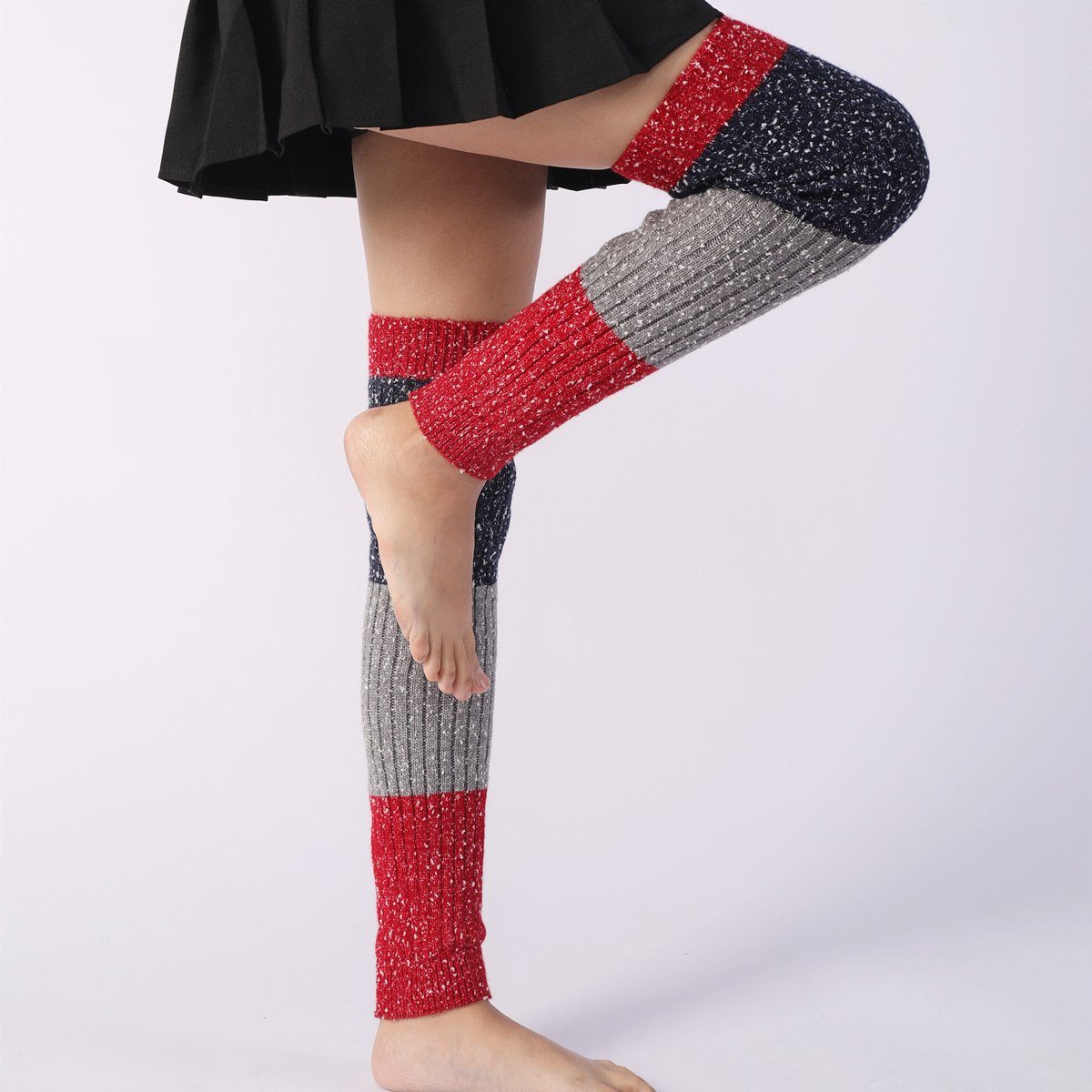 Beinstulpen 1 Paar Overknee Strümpfe Damen Kniestrümpfe(63cm) (1 paar, Strumpf für Ballett Fitness Yoga) Damen Stulpen Lange Gestrickt Beinwärmer