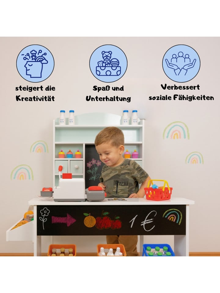 Coemo Kaufladen Nicola Holz mit Theke in Grün günstig kaufen onesize