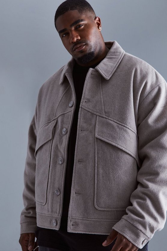 Plus gepolsterte Melton Harrington-Jacke