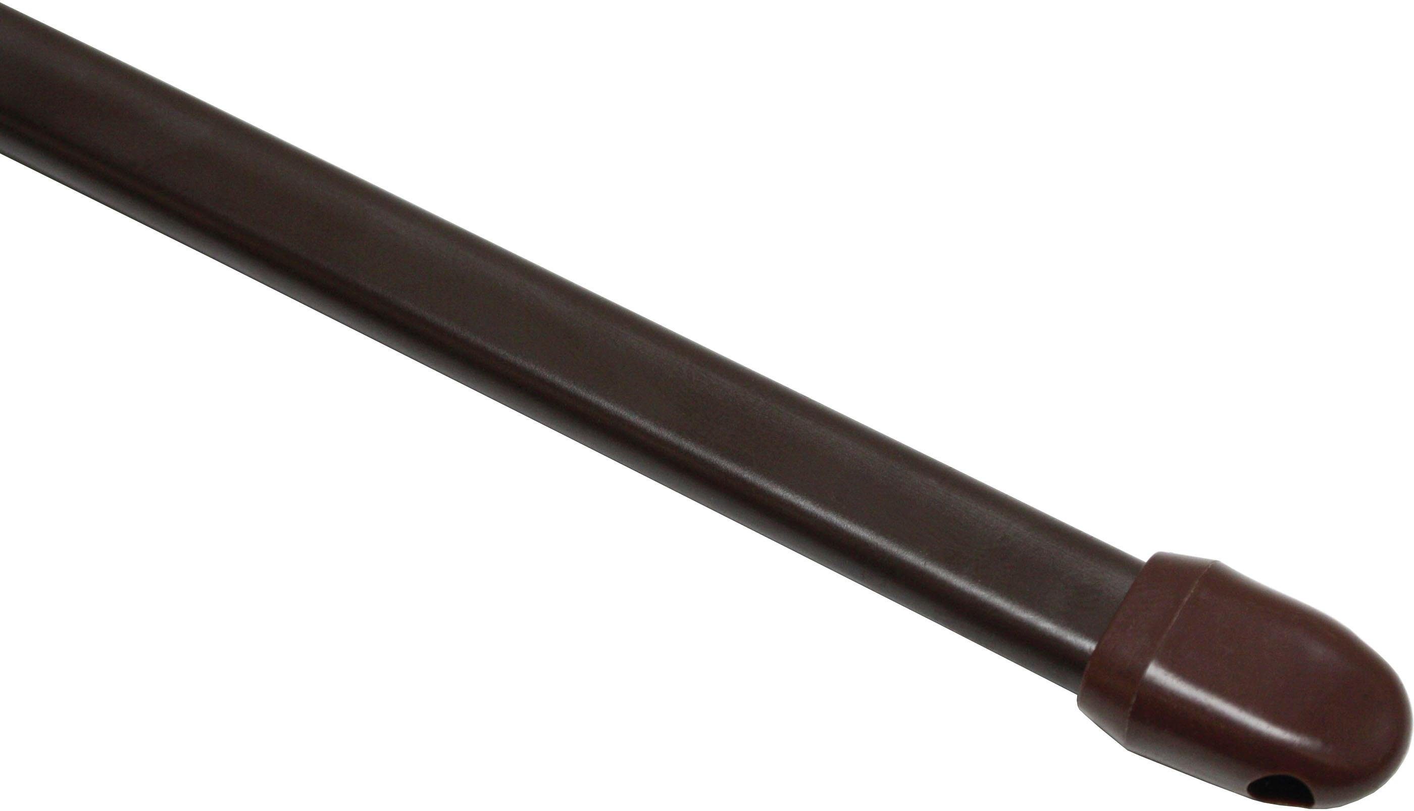 Scheibenstange Vitragestange, GARDINIA, Ø 11 mm, 1-läufig, ausziehbar, ohne Bohren, verschraubt, Serie Vitragestange flachoval Ø 11 mm