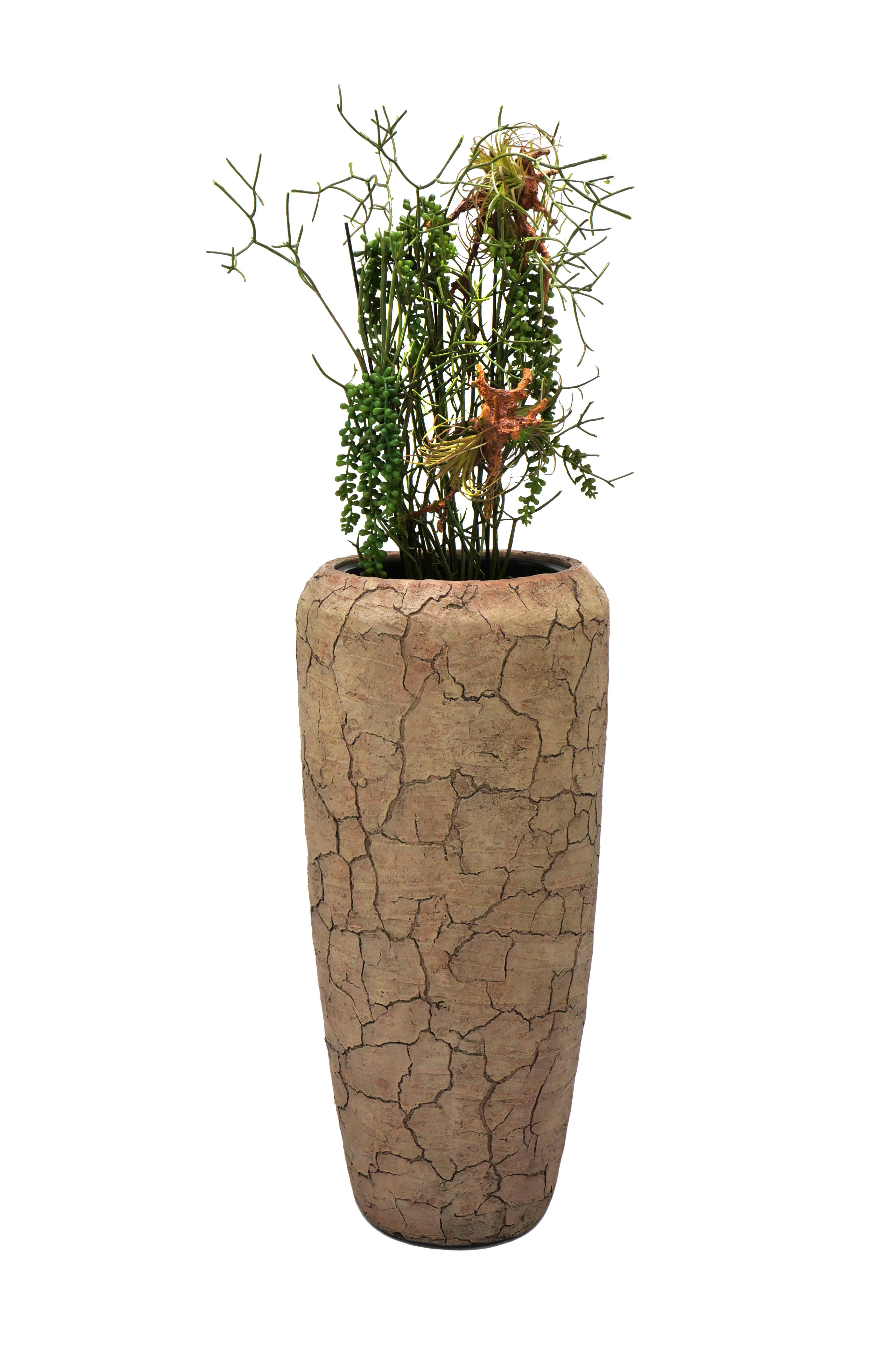 Flingora Bodenvase Brook, mit Einsatz - Fiberglas - Indoor - Cappuccino - Höhe 75 cm