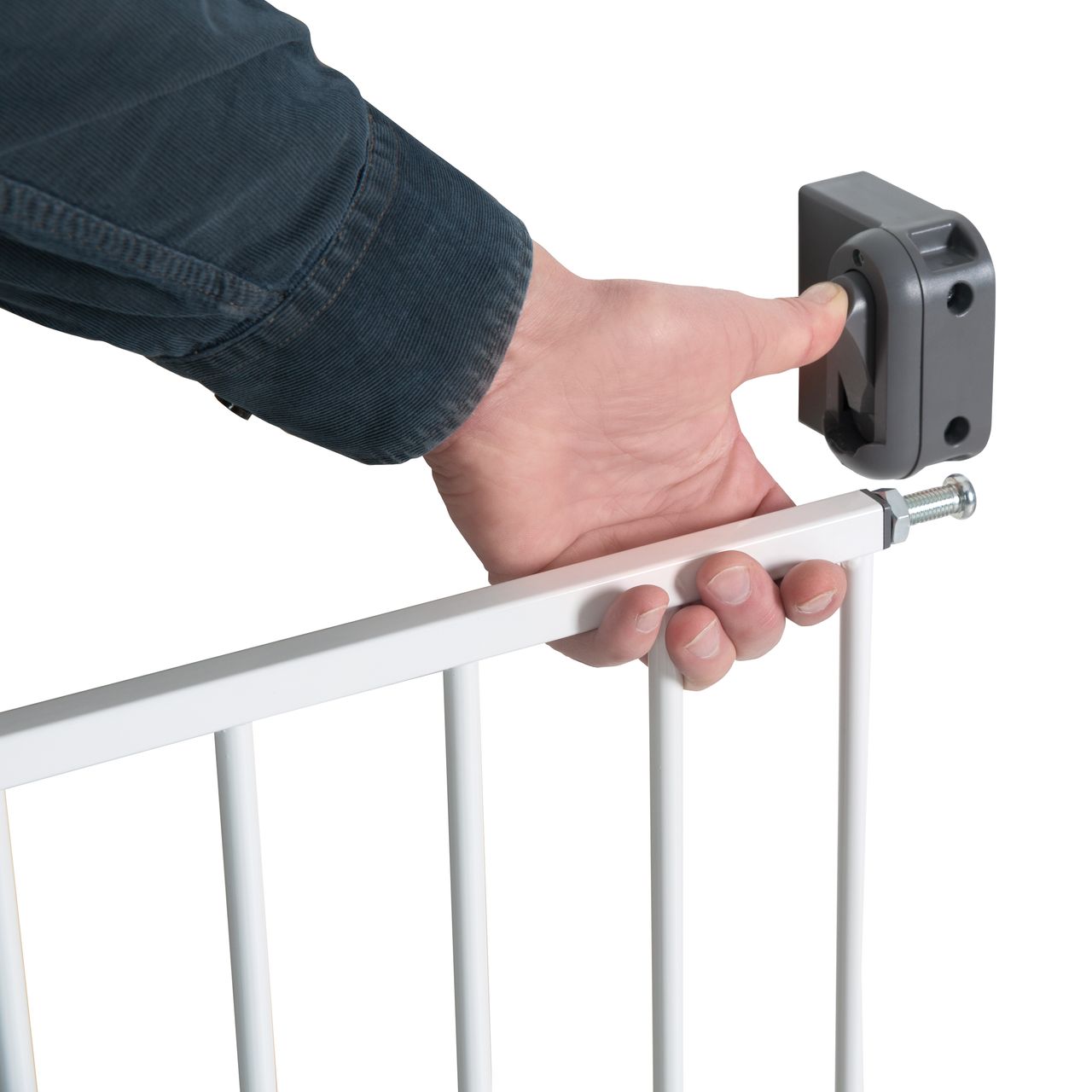 Roba Türschutzgitter 'Easy Step', Metall Schutzgitter weiß, extra hoch, variable Breite 60-97cm