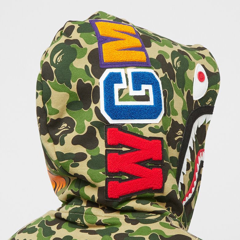 A Bathing Ape Abc Camo Double Shark Full Zip Hoodie green