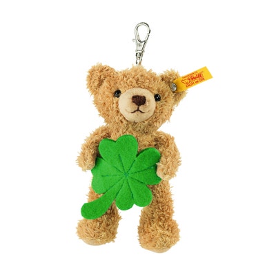 Schlüsselanhänger Glücksbringer Teddybär, 12 cm, hellbraun