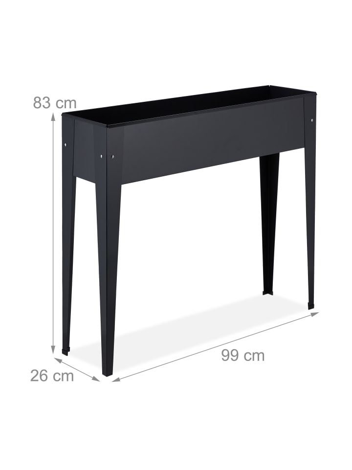 relaxdays Hochbeet in Schwarz - (B)99 x (H)83 x (T)26 cm günstig kaufen onesize