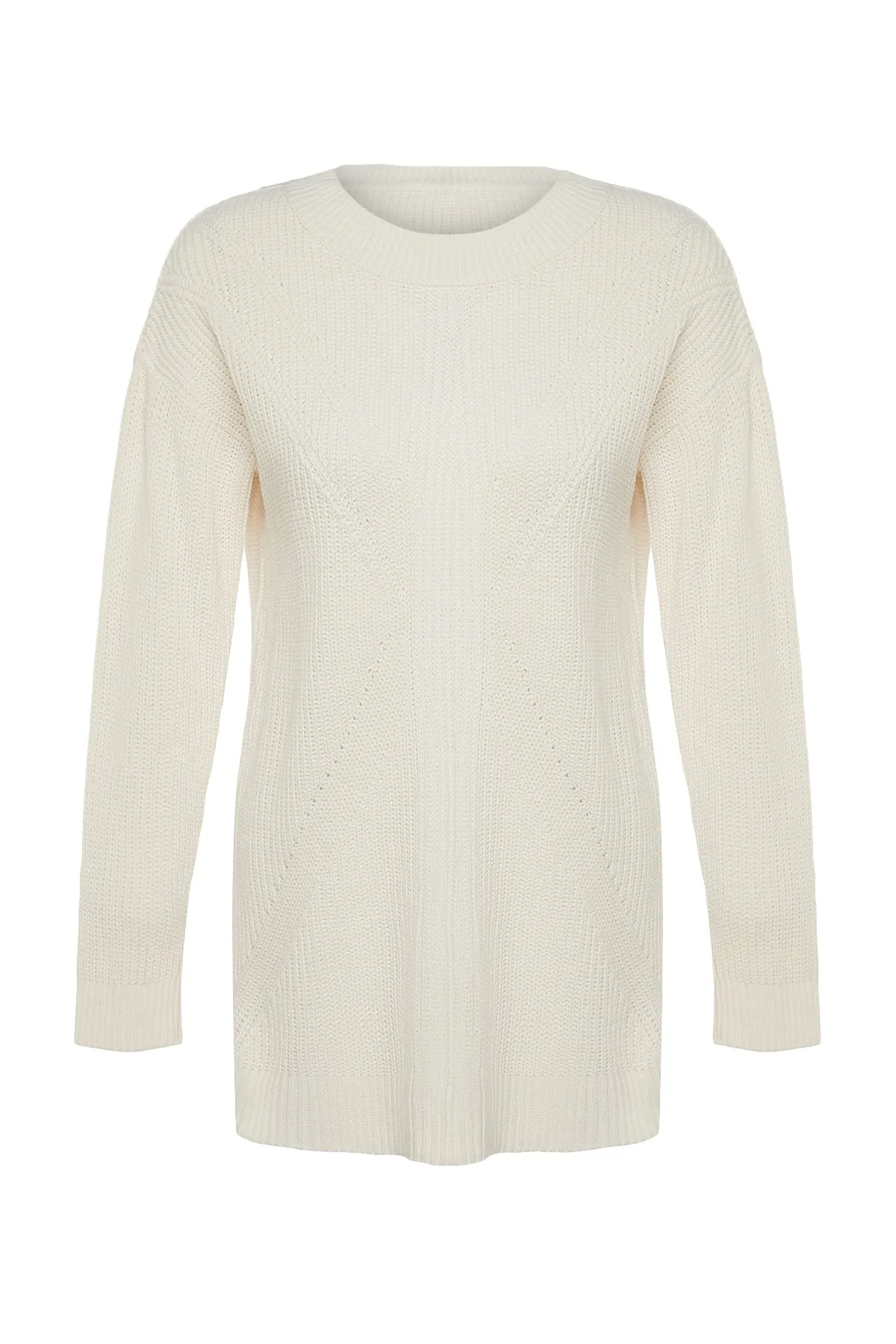 Trendyol Modest  Steiniger Strickpullover mit Rundhalsausschnitt TCTAW24AK00023