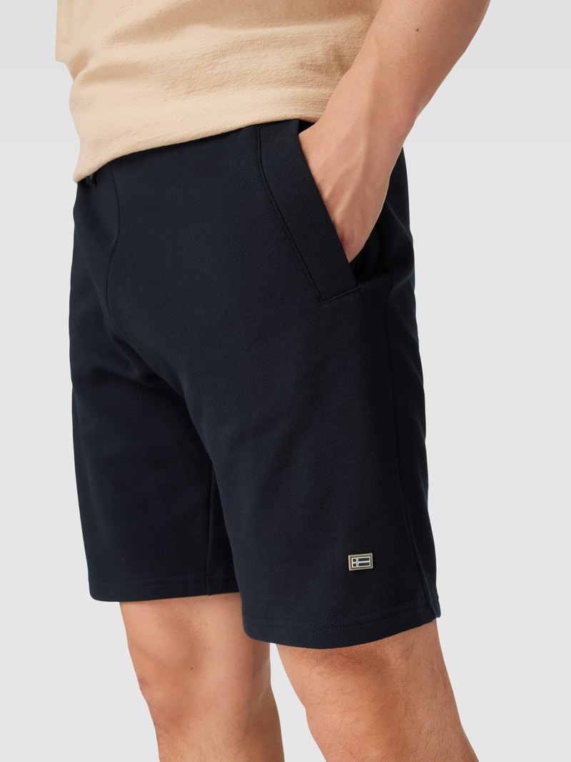Sweatshorts aus Baumwolle mit Label-Detail in marineblau