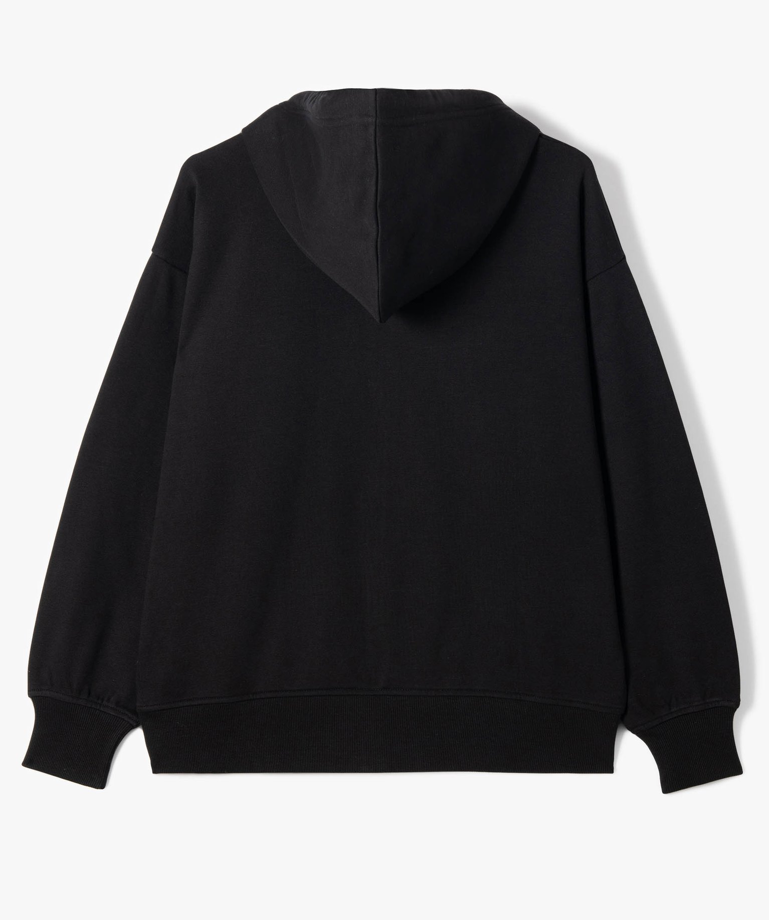 Sweat zippé à capuche coupe large fille noir | GEMO