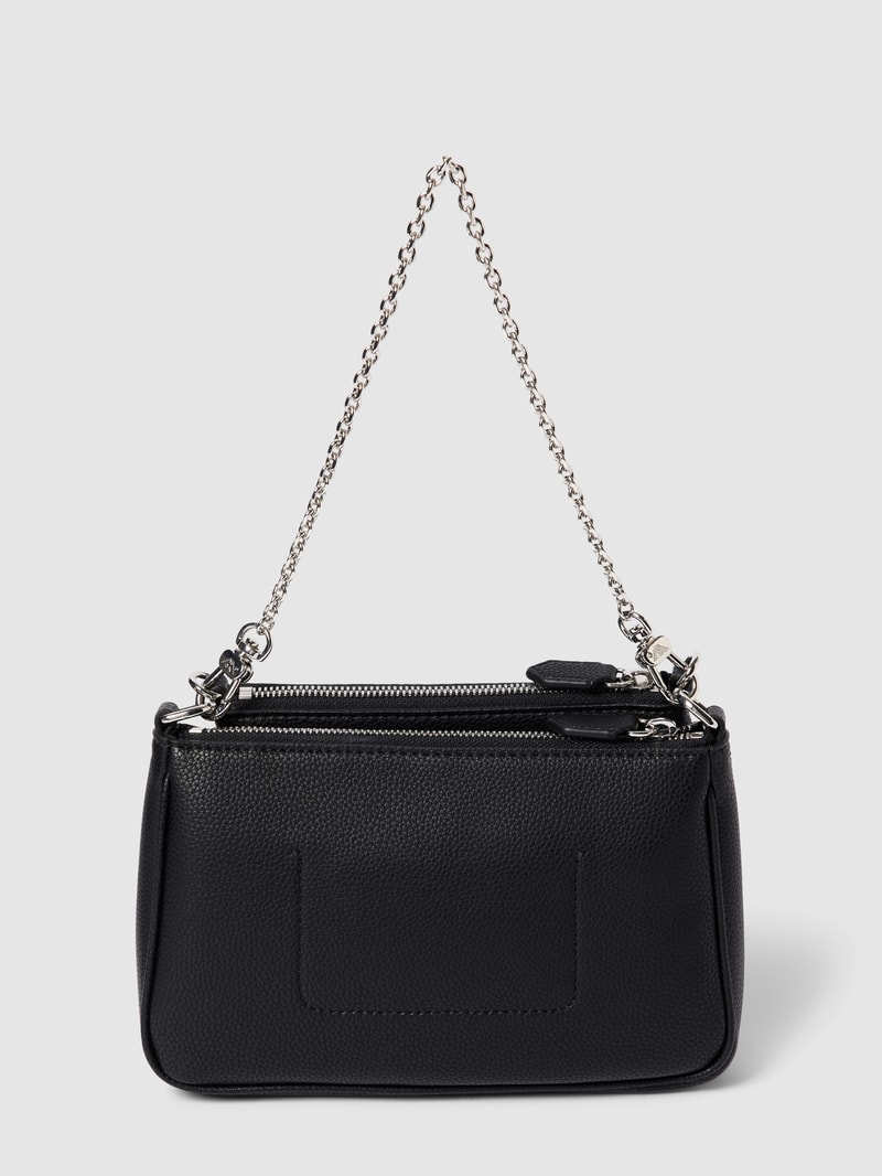Umhängetasche mit Label-Print in schwarz