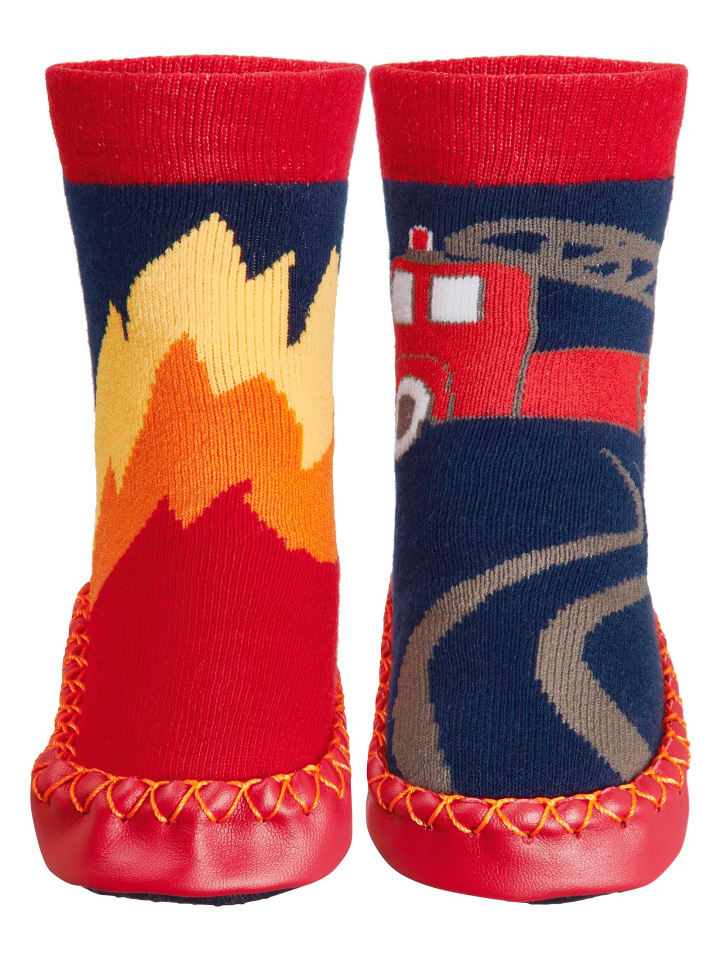Playshoes Hüttenschuh Feuerwehr in Marine günstig kaufen